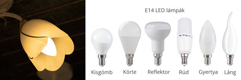 E14 LED izzó és filament izzó